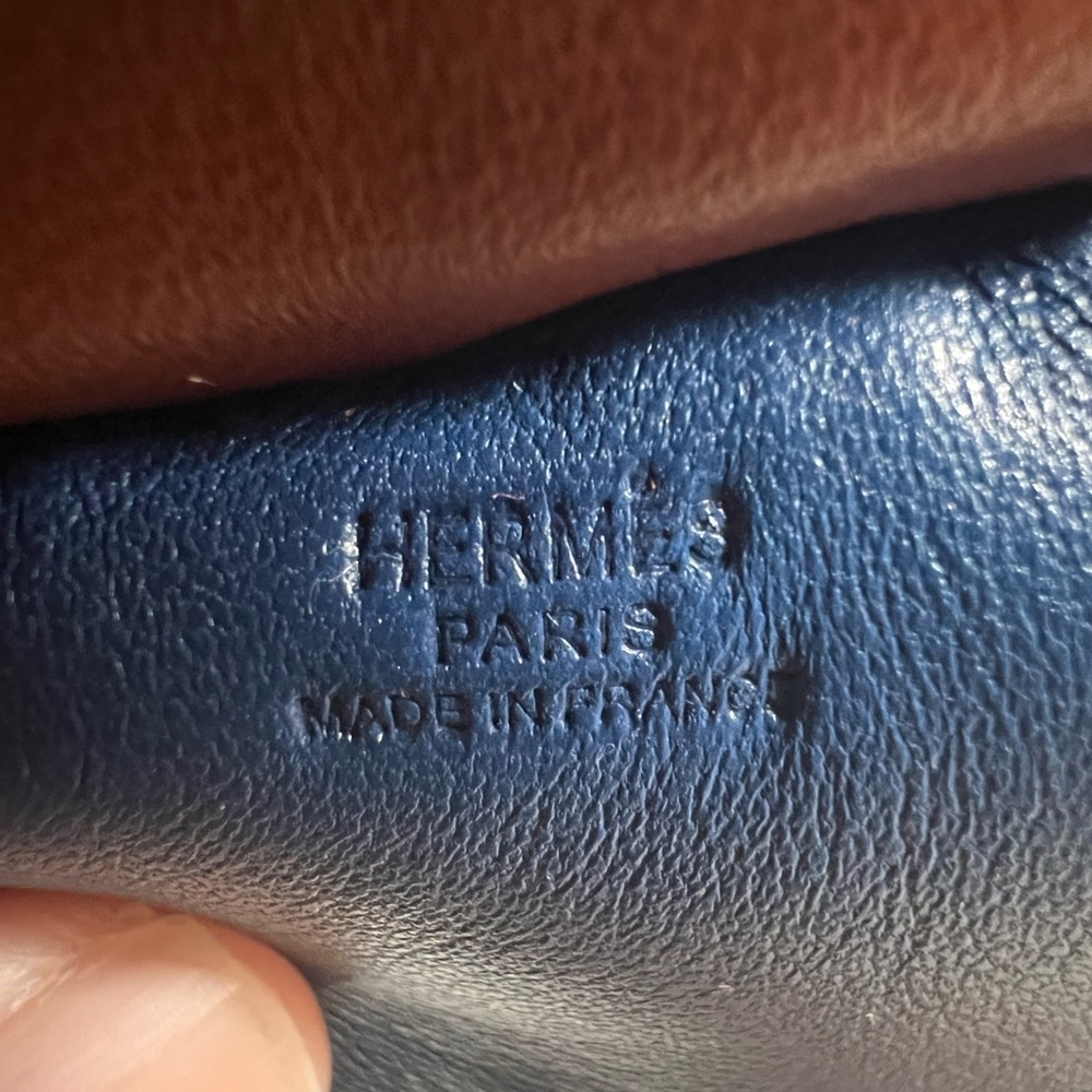 ⚡️SOLD⚡️ Hermès Authentic Rodeo GM (Large) Bleu de Malte/Rubis/Fauve Bag Charm - Picture 3 of 10